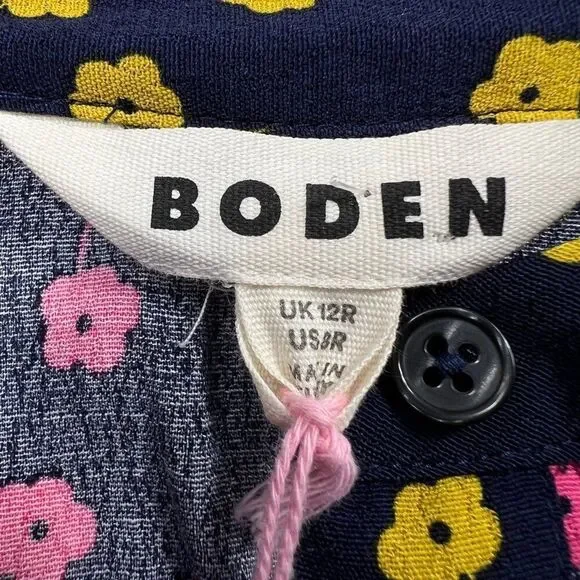 Boden NWT Maxi Floral Pattern Long Sleeve Button-Front Dress Size 8R